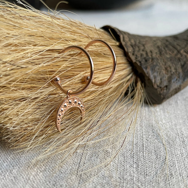 Buffalo Horn Earrings | Rose Gold