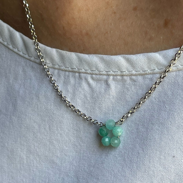One Blossom Necklace | Silver | Light Blue